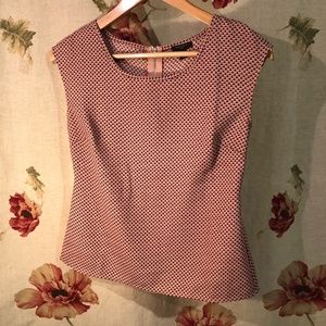 Ann Taylor - Pink and Brown Patterned Tank Petite